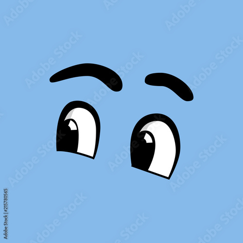 Worried cartoon eyes