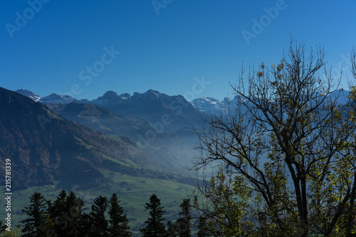 mountain panorama at buergenstock lucerne switzerland