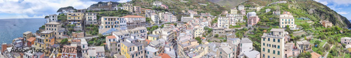 Fototapeta Naklejka Na Ścianę i Meble -  Beautiful panoramic aerial view of Riomaggiore, Cinque Terre - Italy