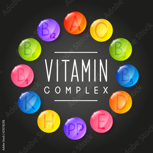 Set of main vitamin icons for Your design