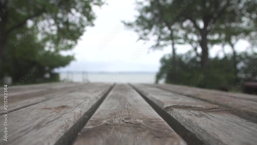 Empty wood table top on blur abstract background Empty wood table top on blur abstract background