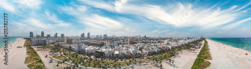 Miami Beach skyline  Florida. Aerial view in spring season
