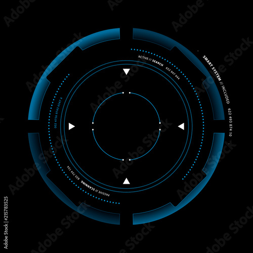 Sci fi futuristic user interface. Vector illustration. Crosshair, Target
