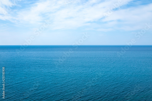 Beautiful seascape in the Atlantic ocean. Beautiful seascape with small waves on the water and amazing clouds in the sky