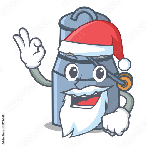 Santa milk can mascot cartoon photo