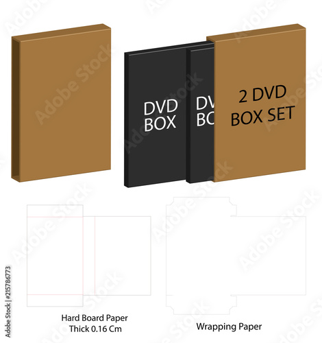 dvd paper packaging box die-cut line template
