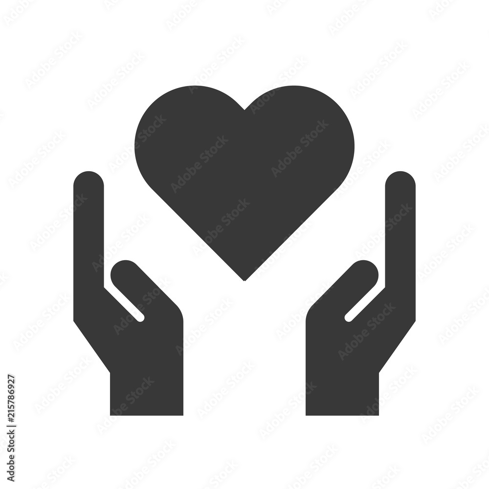 hand and heart, healthcare and medical related solid icon hand and heart, healthcare and medical related solid icon