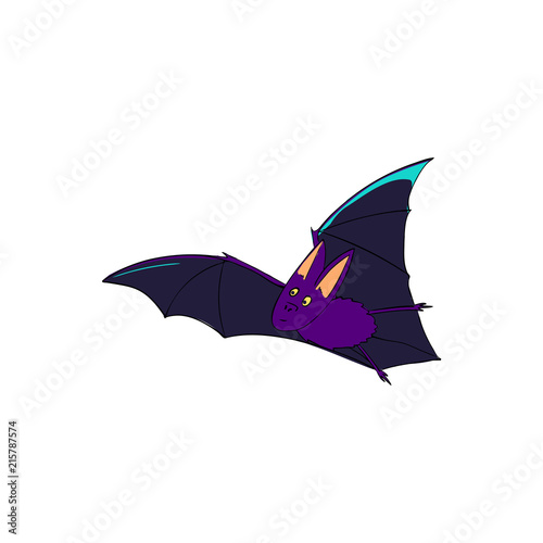 Bat is a nocturnal animal. A symbol of Halloween. The bat in flight