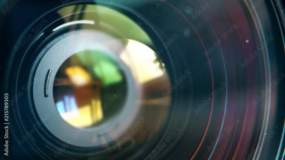 Focusing lens of digital camera. The Lens Of The Camera. Close-Up. Camera Focus Focusing And Shooting. Concept of proffesional service for photographic or filmmaker equipment.