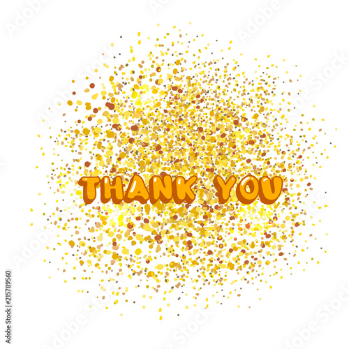 Thank you phrase geometric banner. Vector illustration.