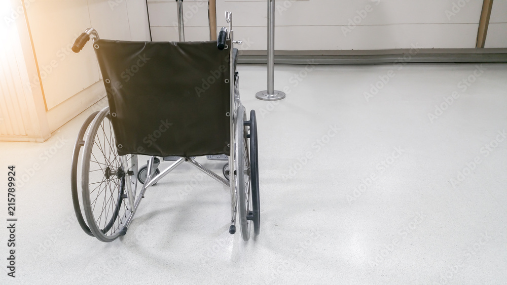 Wheelchairs in the hospital waiting for patient services.