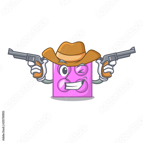 Cowboy toy brick character cartoon