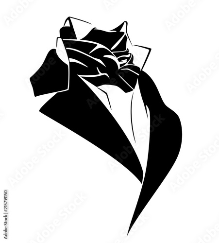 Canvas Print vintage style black necktie costume - 19th century male fashion vector design