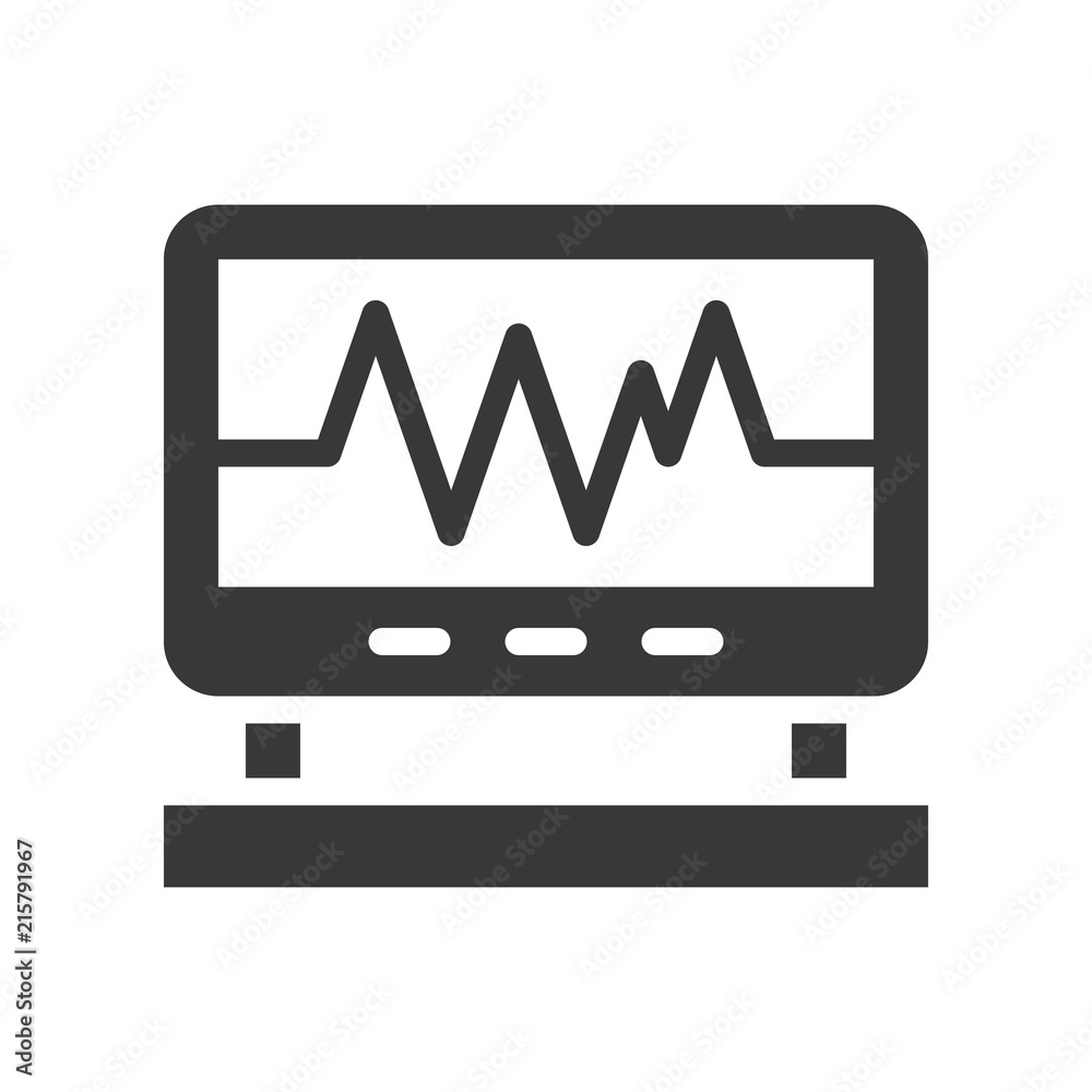 Vital sign on screen monitor, healthcare and medical related solid icon Vital sign on screen monitor, healthcare and medical related solid icon