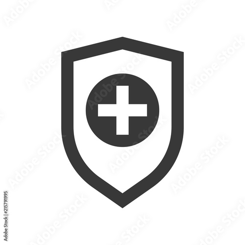 Free Download Cross sign on shield, healthcare and medical related solid icon - GFXLoad
