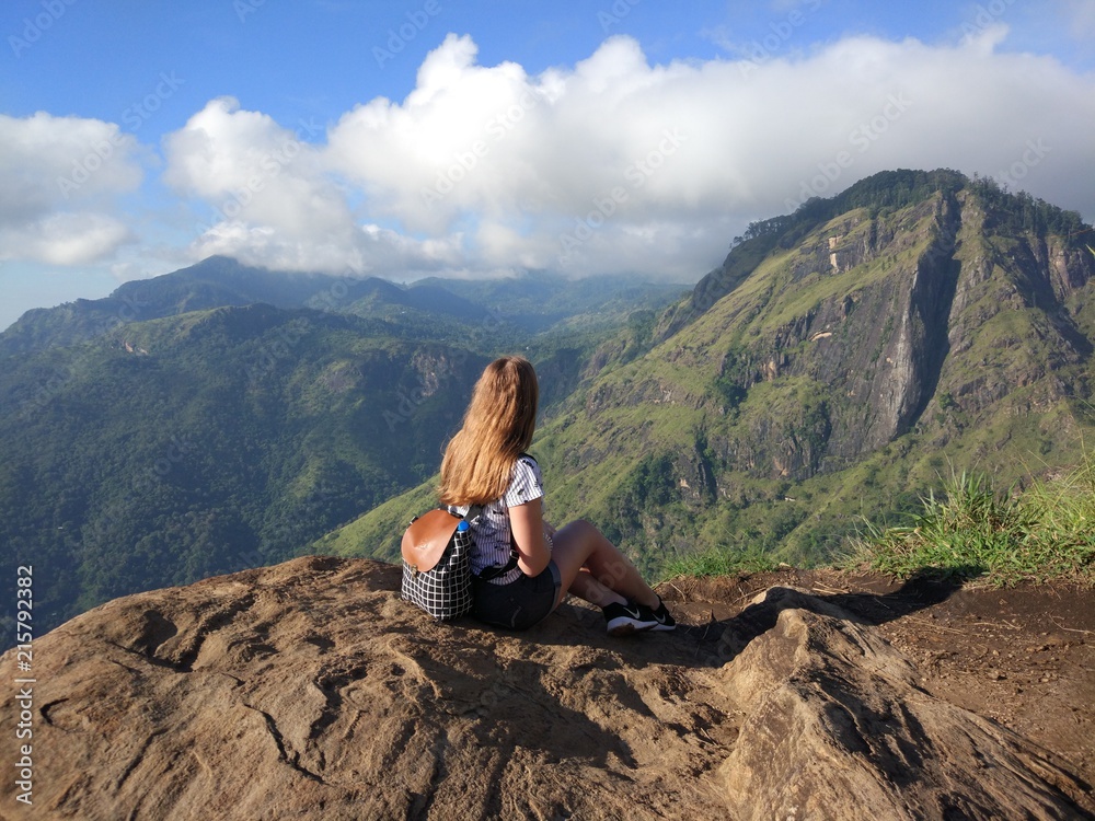 sri lanka sky mountains girl sad sadness clouds breakage height