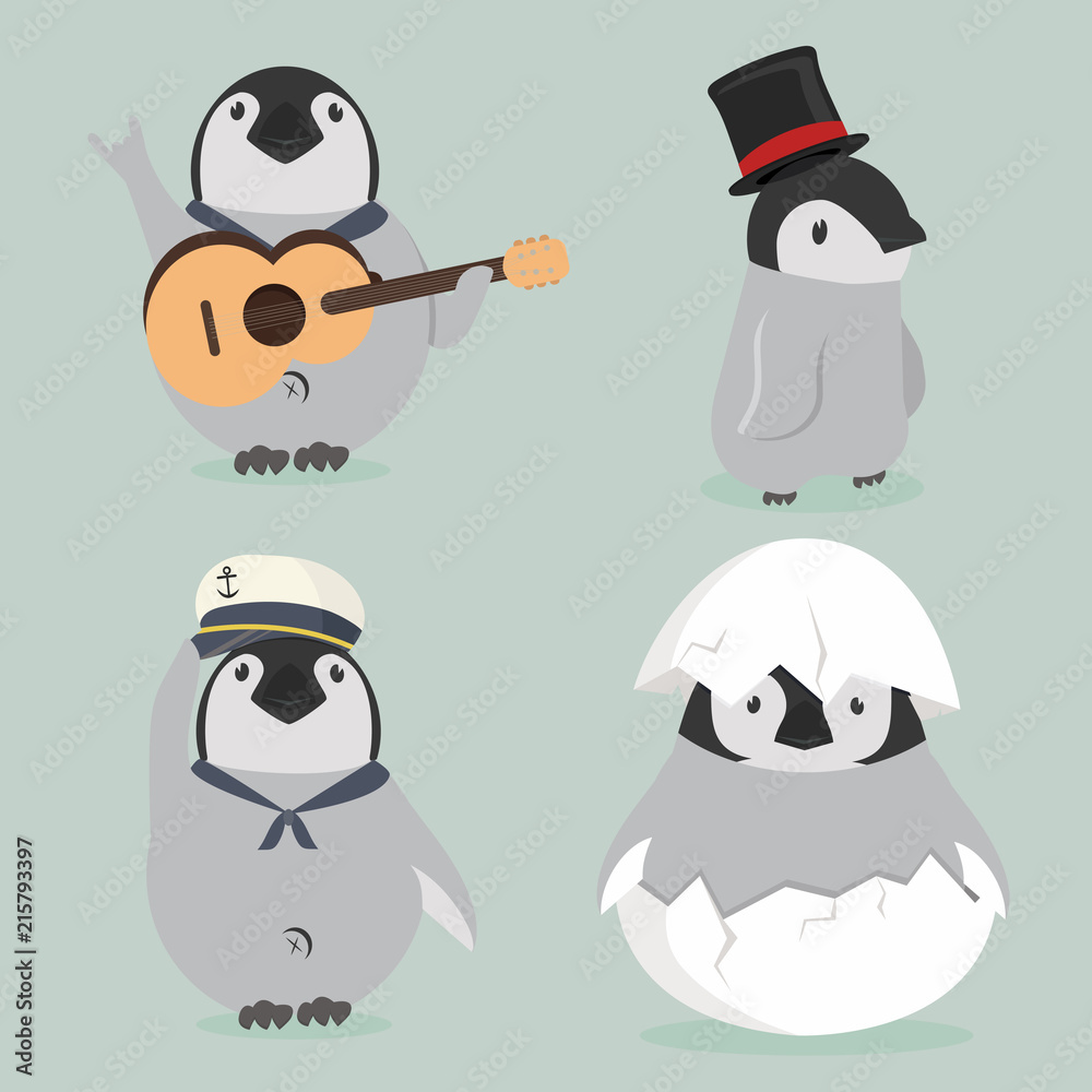 baby penguin characters set baby penguin characters set