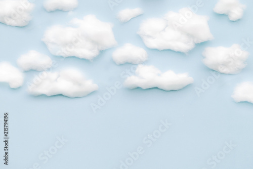 Fototapeta Naklejka Na Ścianę i Meble -  The background of sky and clouds In shades of pastel blue tones.