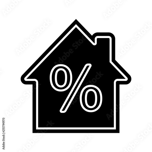 Mortgage interest rate glyph icon