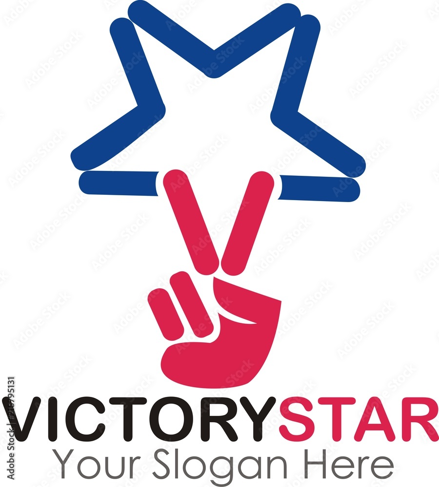 Fototapeta premium Victory star logo design