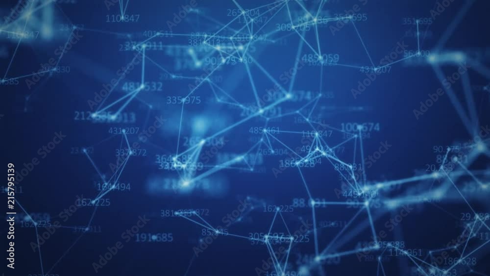 Digital network with numbers - Seamless loop