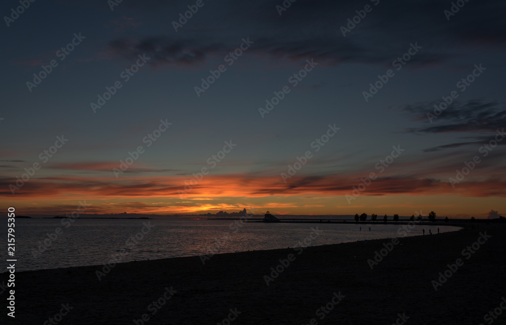 Astonishing sunset at seashore in Finland Astonishing sunset at seashore in Finland
