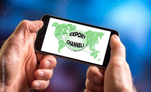 Export channels concept on a smartphone