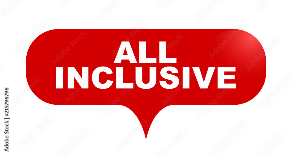 red vector bubble banner all inclusive red vector bubble banner all inclusive