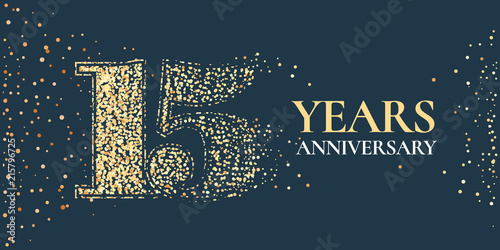 15 years anniversary celebration vector icon, logo