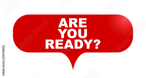 red vector bubble banner are you ready