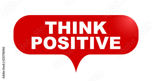 red vector bubble banner think positive