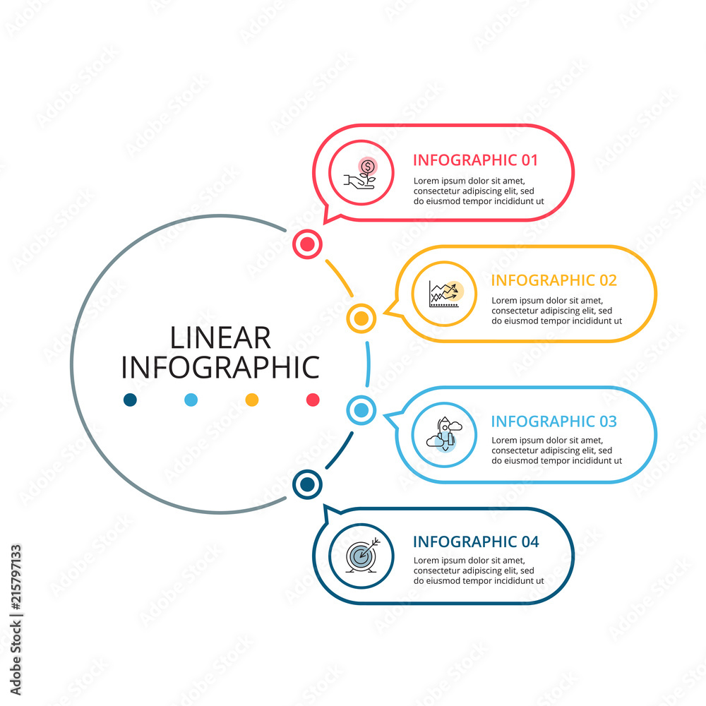 Thin line flat element for infographic. Template for diagram, graph, presentation and chart. Business concept with 4 options, parts, steps or processes. Data visualization. Thin line flat element for infographic. Template for diagram, graph, presentation and chart. Business concept with 4 options, parts, steps or processes. Data visualization.