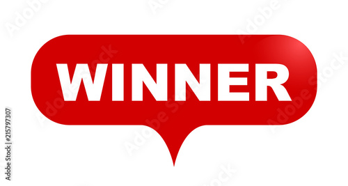 red vector bubble banner winner