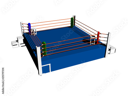 Blauer Boxring im Sportstudio