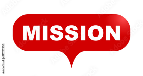 red vector bubble banner mission
