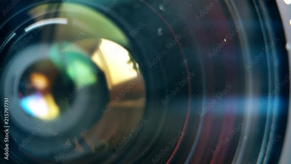 Focusing lens of digital camera. The Lens Of The Camera. Close-Up. Camera Focus Focusing And Shooting. Concept of proffesional service for photographic or filmmaker equipment.