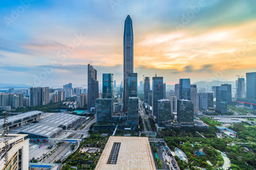 Skyline of Shenzhen Ping An financial center