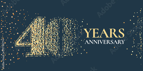 40 years anniversary celebration vector icon, logo