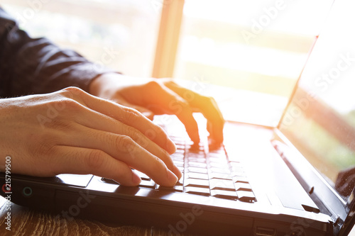 business man using laptop computer
