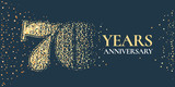 70 years anniversary celebration vector icon, logo
