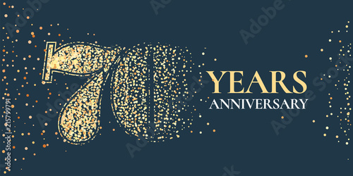 70 years anniversary celebration vector icon, logo