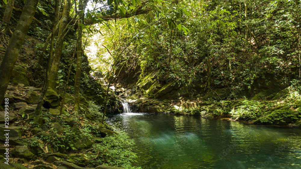 Mountain river with lakes in the national park of Vietnam Bachma. Mountain river with lakes in the national park of Vietnam Bachma.