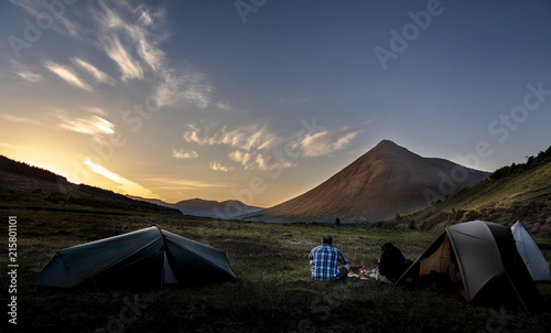 camping in the mountains