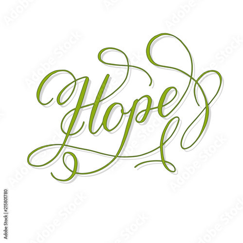 Hope text calligraphy with decor elements vector