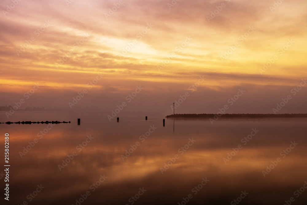 sunset on the river