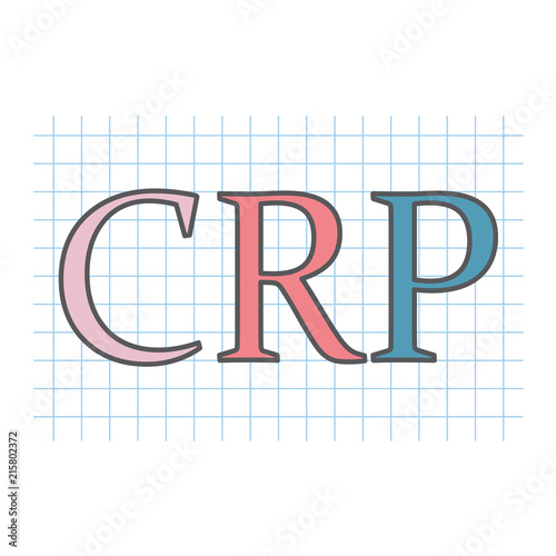 CRP (C-reactive protein) written on checkered paper sheet- vector illustration
