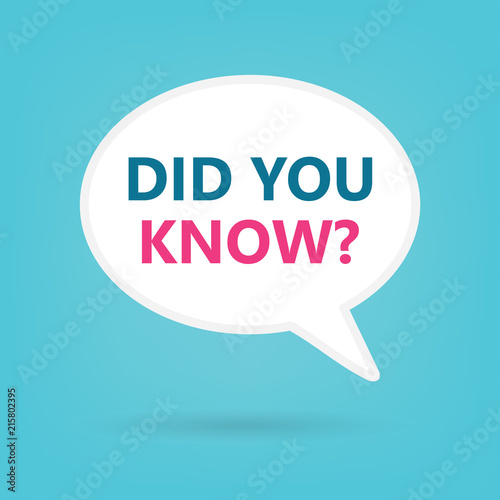 did you know written on speech bubble- vector illustration
