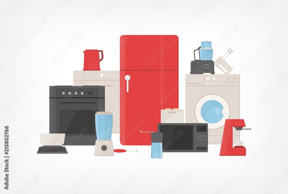 cartoon kitchen appliances