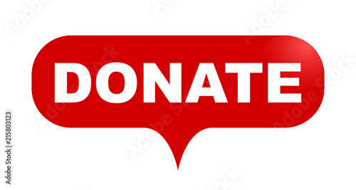 red vector bubble banner donate