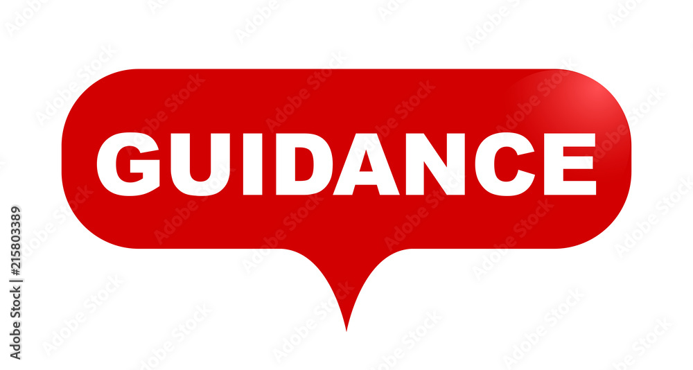 red vector bubble banner guidance